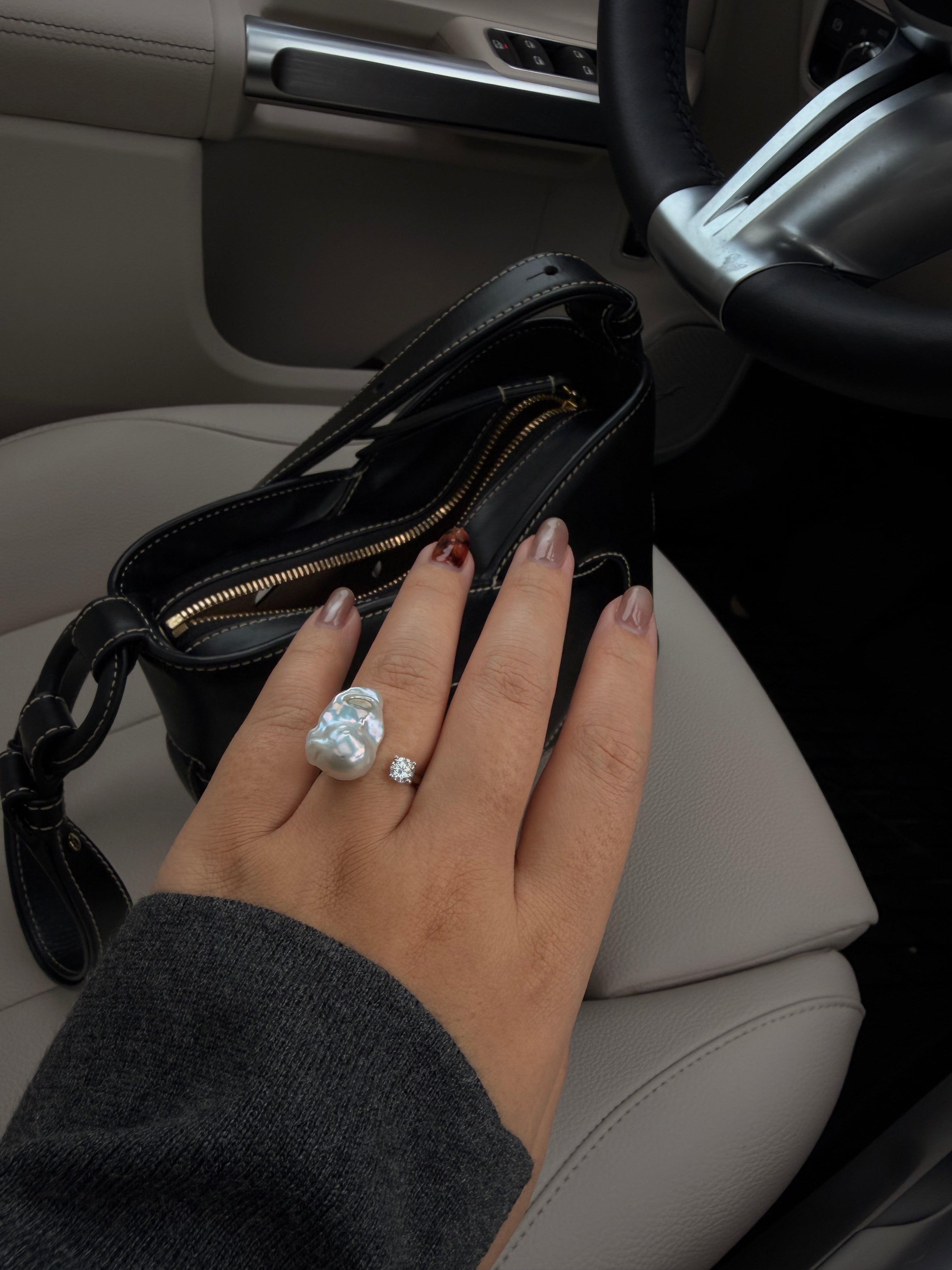 Silk Wave Petite Baroque Statement Ring