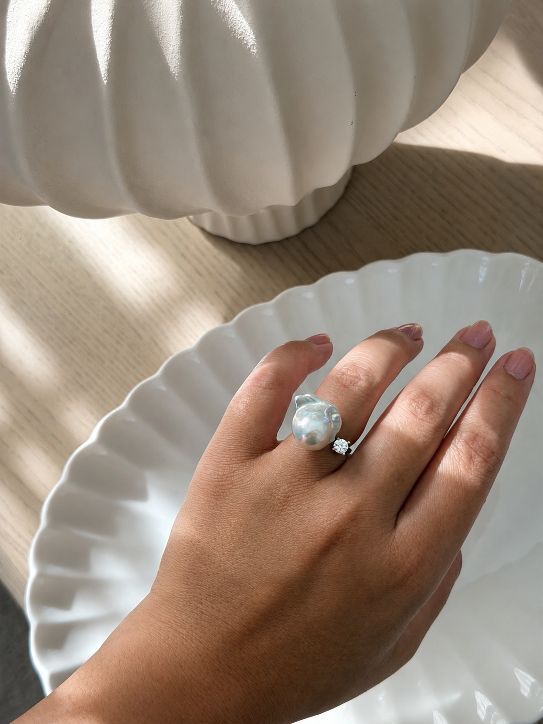 Silk Wave Petite Baroque Ring
