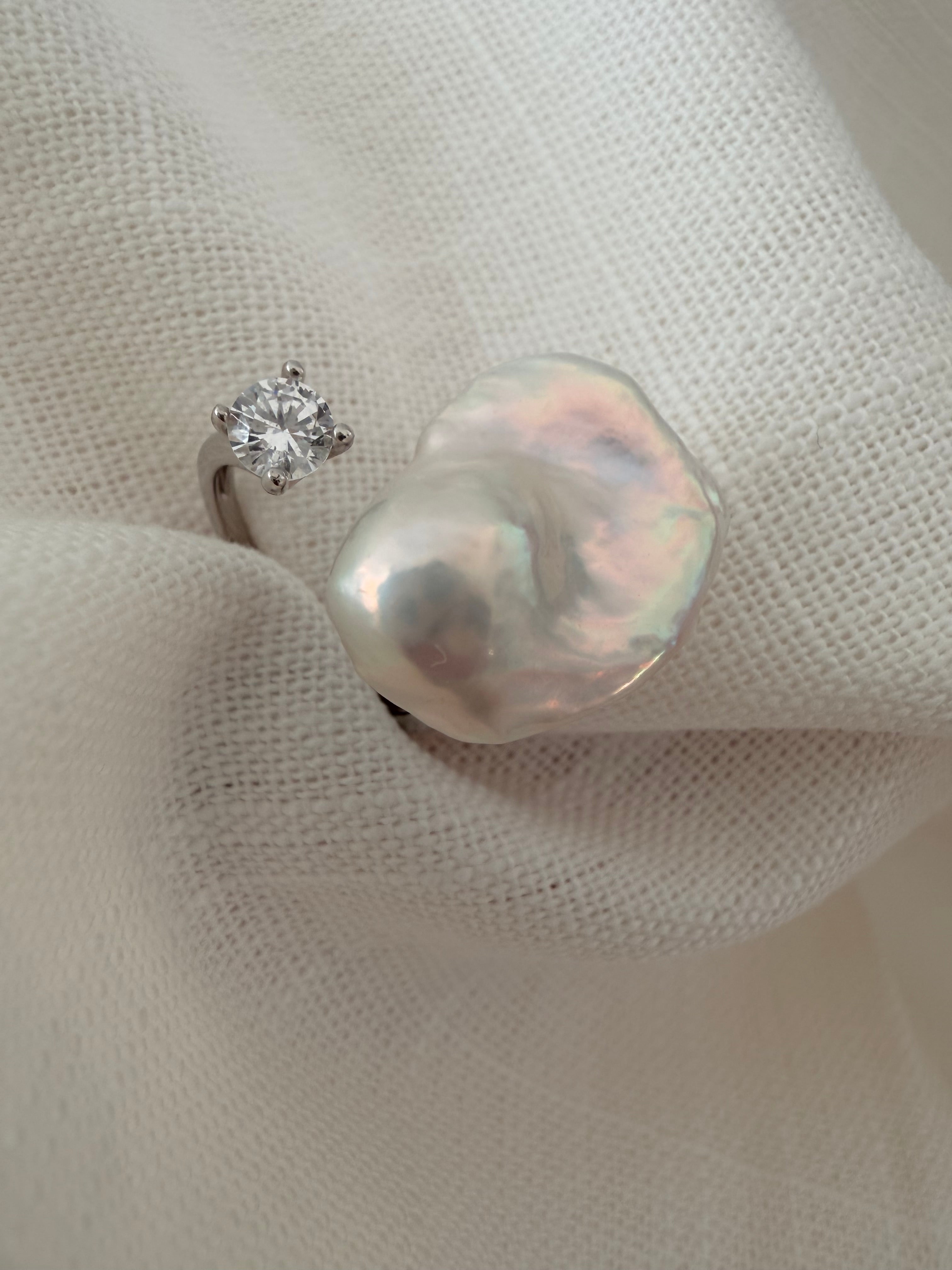 Silk Wave Petite Baroque Statement Ring