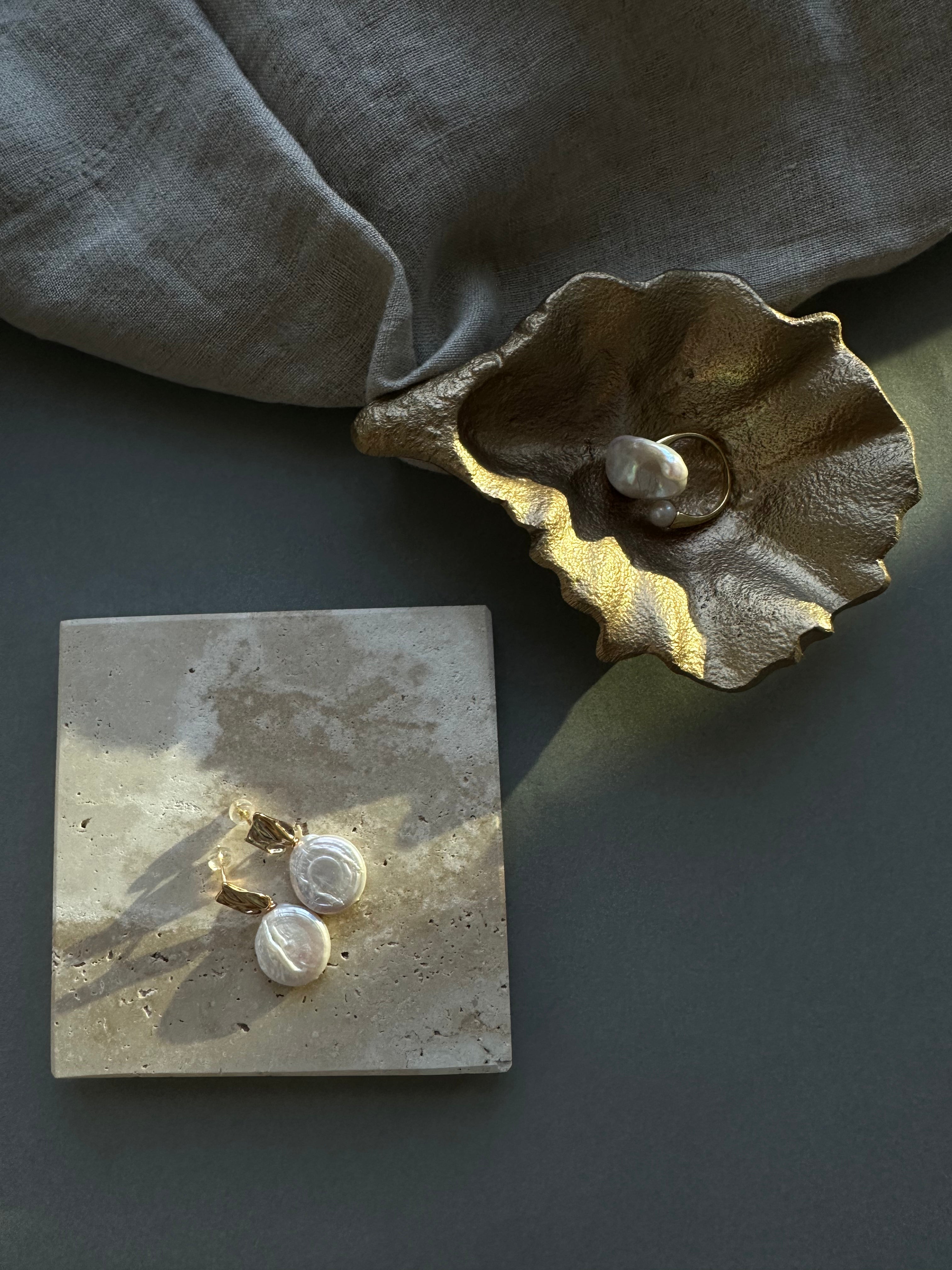 Golden Tide Pearl Earrings