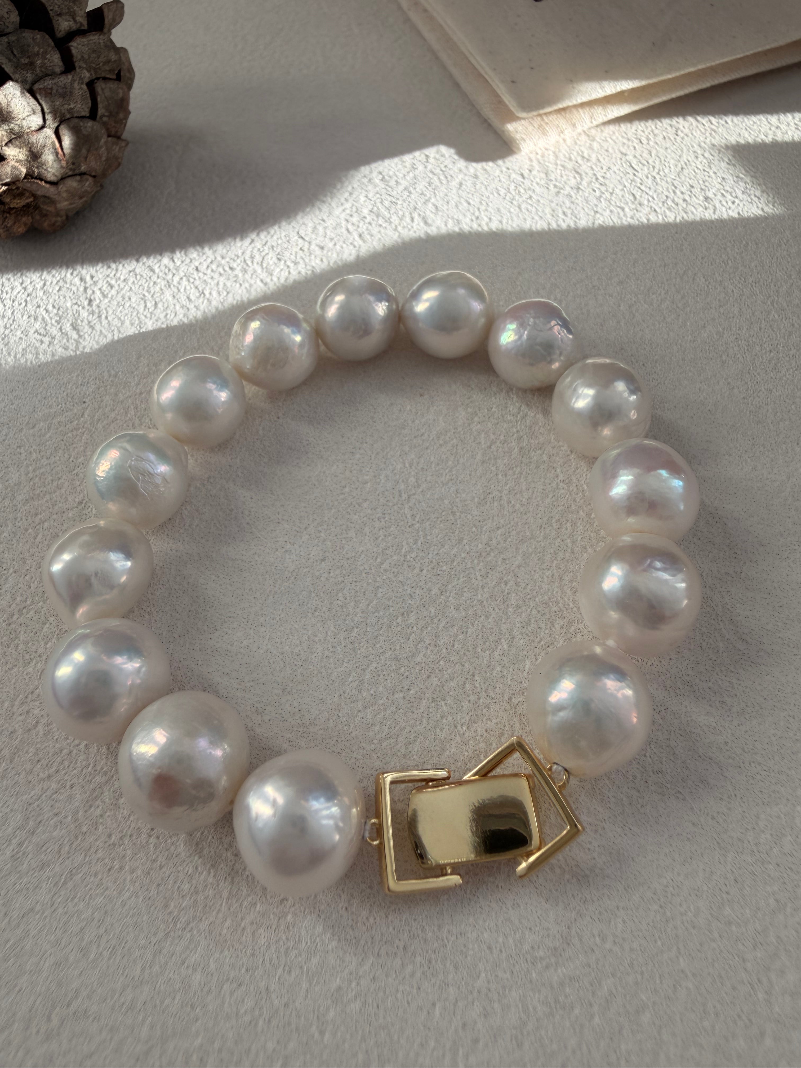 Crystal Sugar Baroque Pearl Bracelet