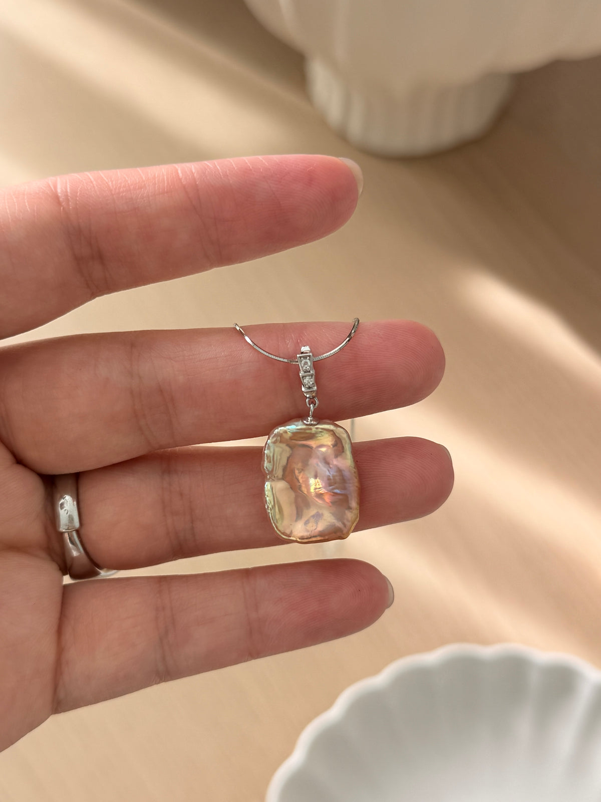 Nelle Necklace — Champagne Rose