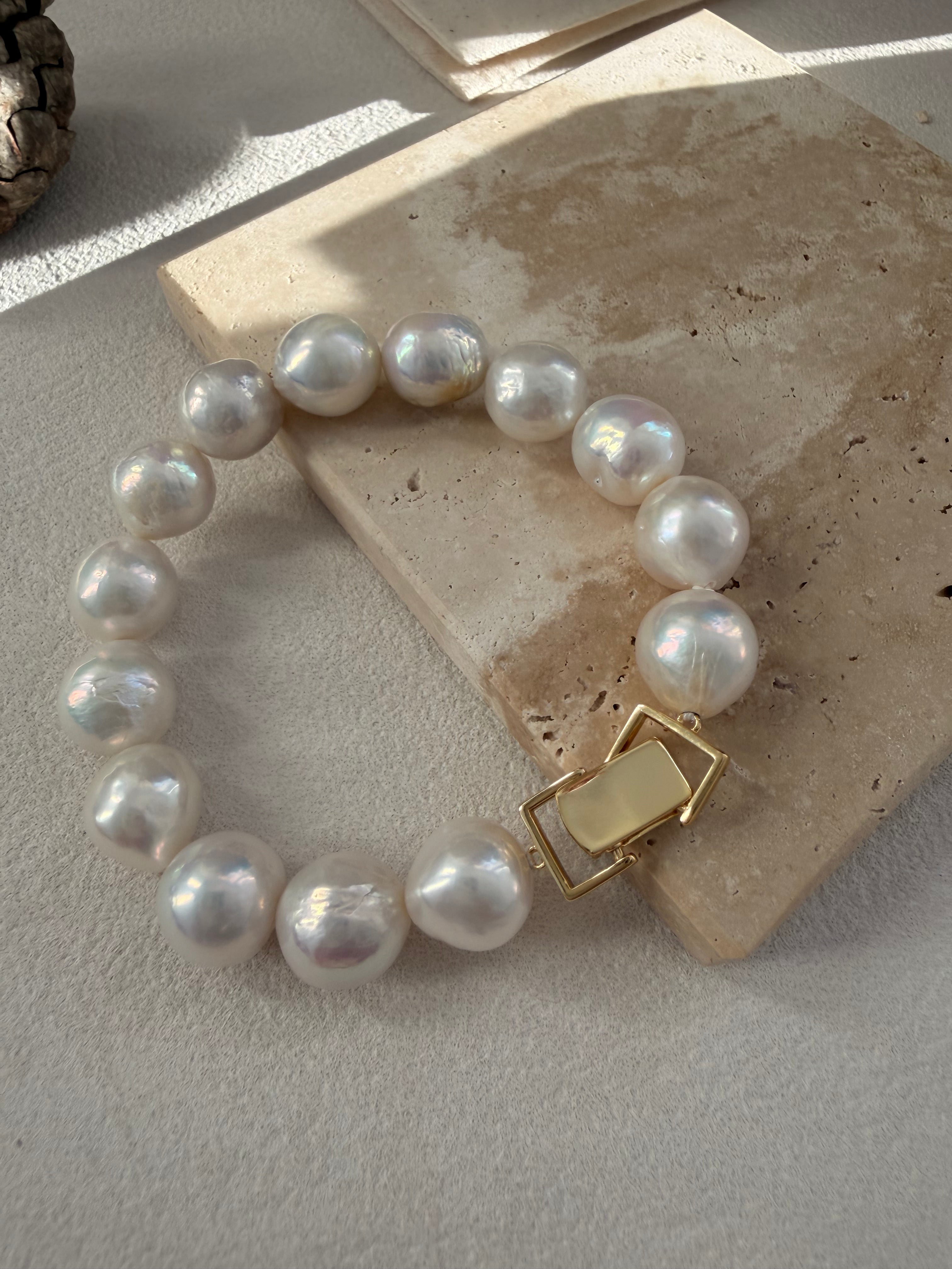 Crystal Sugar Baroque Pearl Bracelet