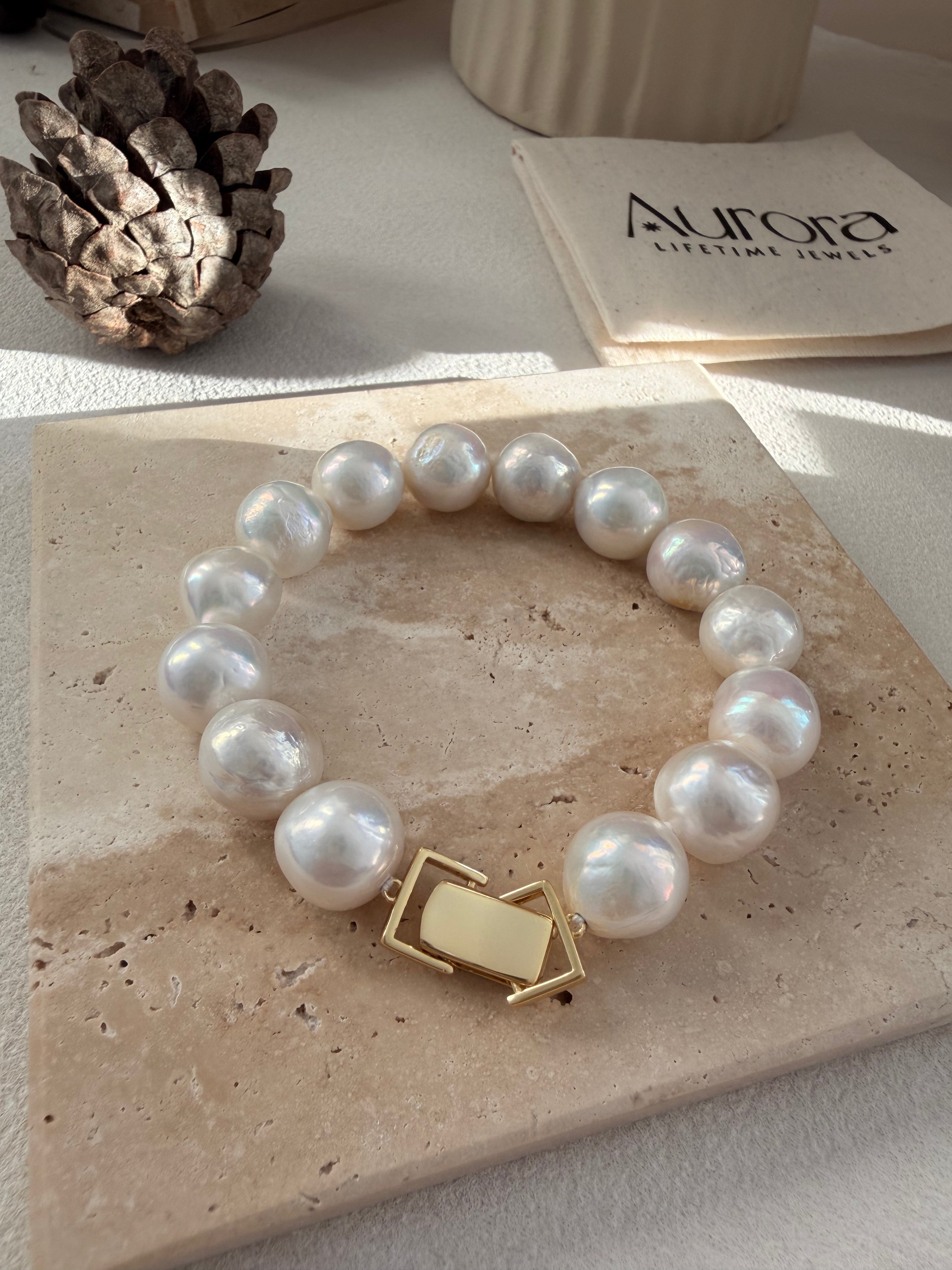 Crystal Sugar Baroque Pearl Bracelet
