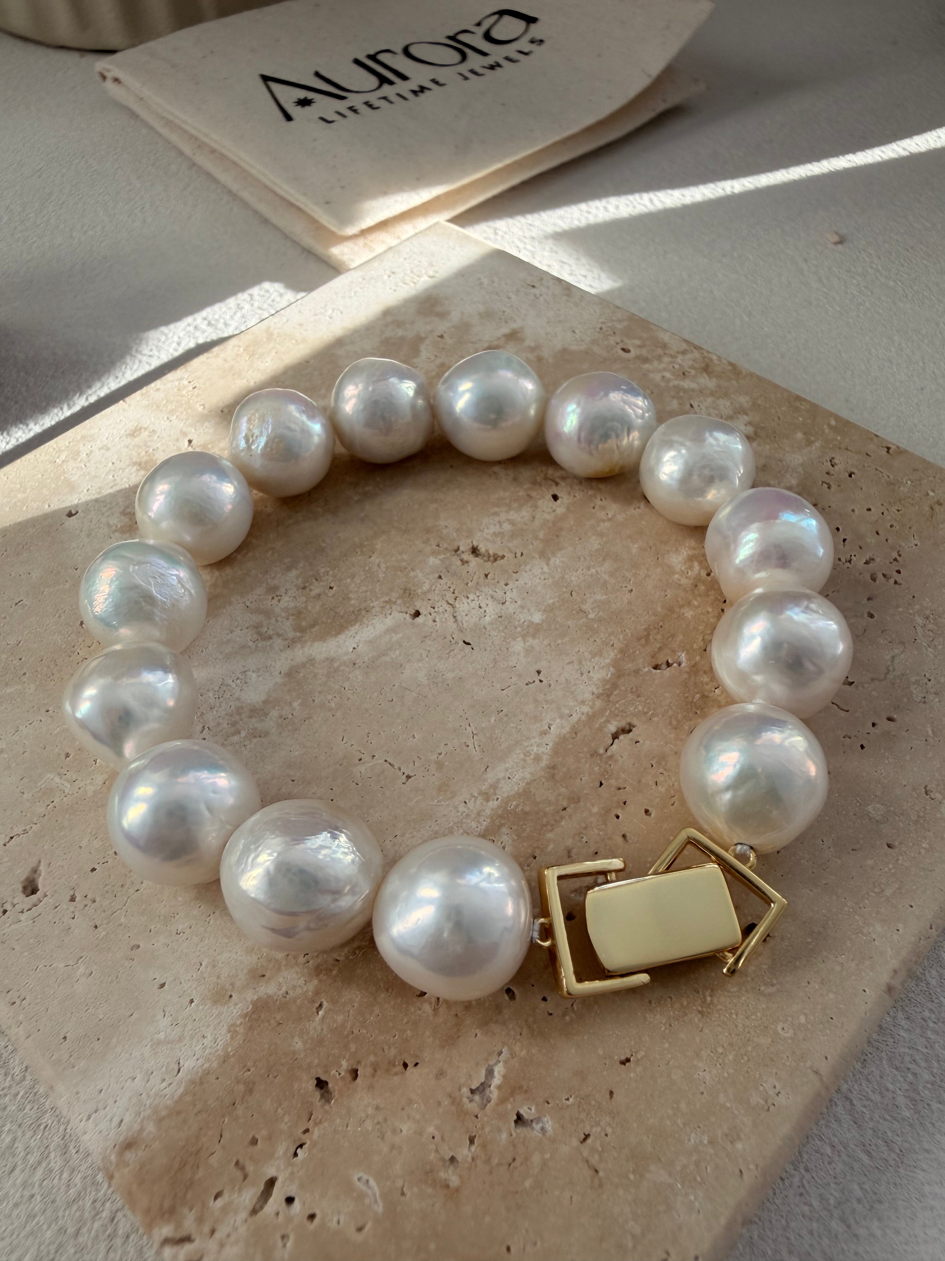 Crystal Sugar Baroque Pearl Bracelet