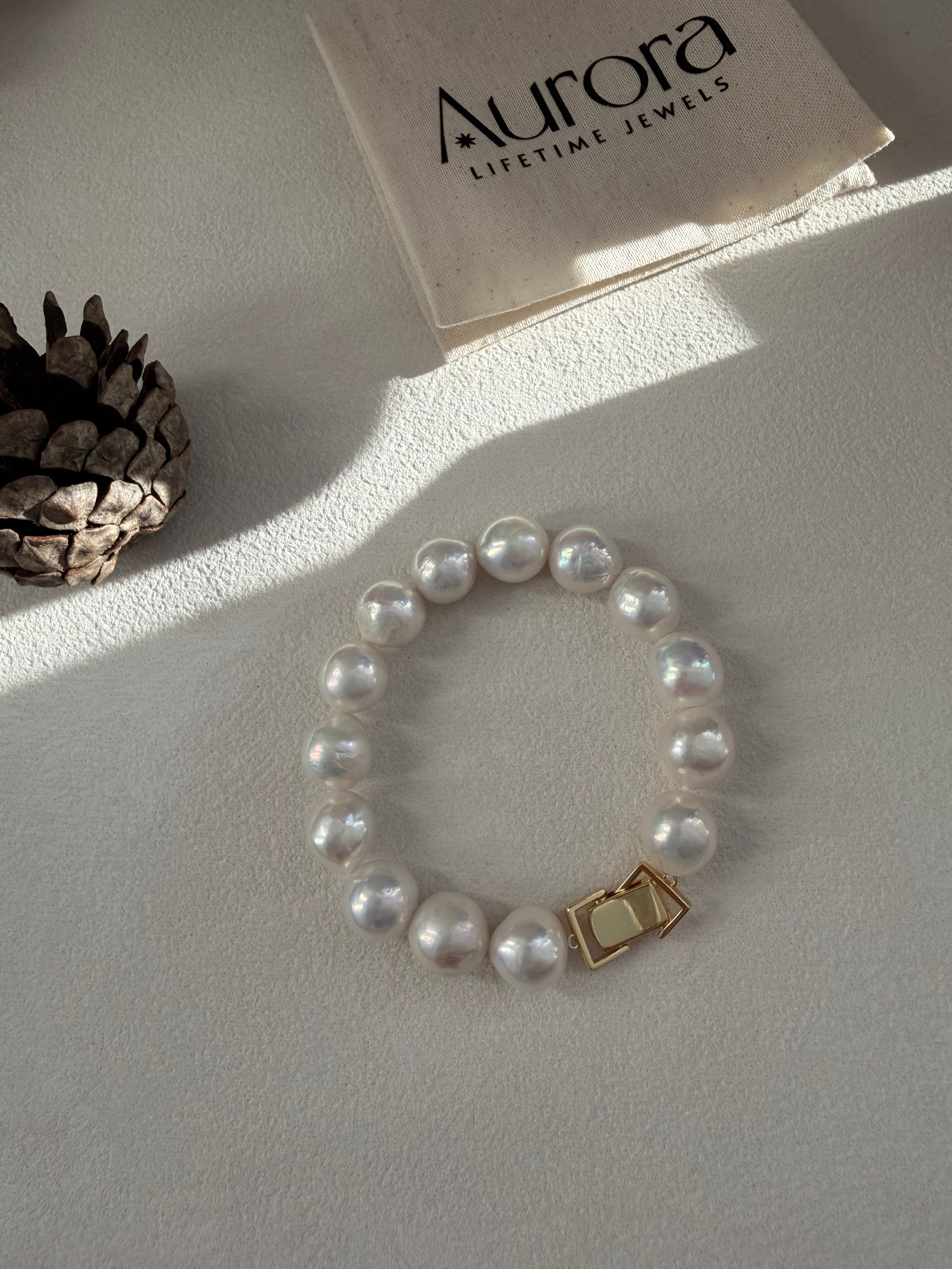 Crystal Sugar Baroque Pearl Bracelet