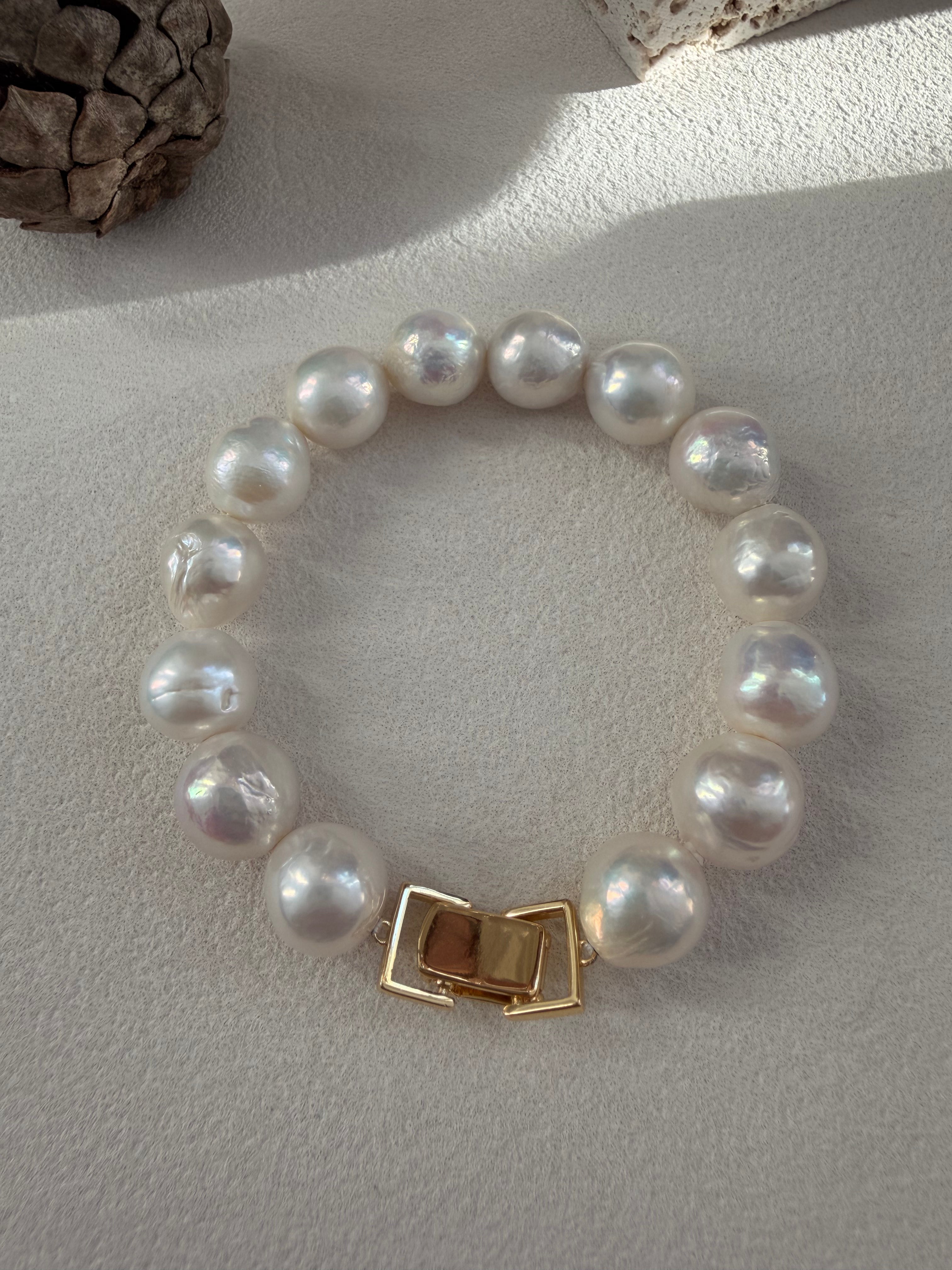 Crystal Sugar Baroque Pearl Bracelet